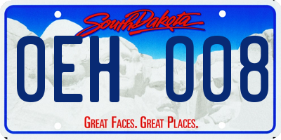 SD license plate 0EHO08
