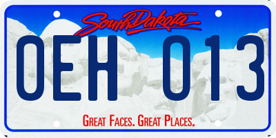 SD license plate 0EHO13