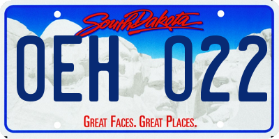 SD license plate 0EHO22