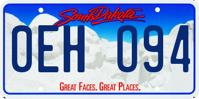 SD license plate 0EHO94