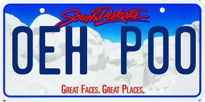 SD license plate 0EHP00