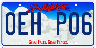 SD license plate 0EHP06