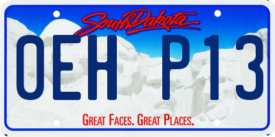 SD license plate 0EHP13