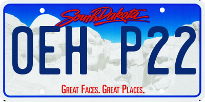SD license plate 0EHP22