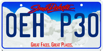 SD license plate 0EHP30