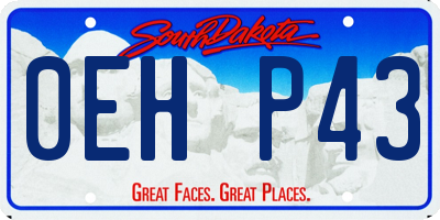 SD license plate 0EHP43