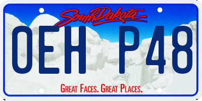 SD license plate 0EHP48