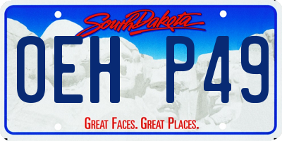 SD license plate 0EHP49