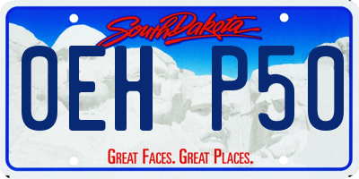 SD license plate 0EHP50
