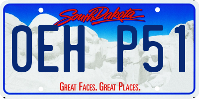 SD license plate 0EHP51