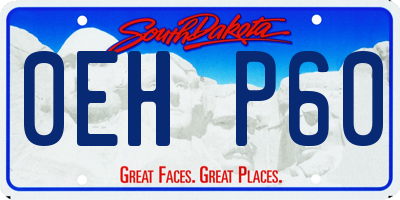 SD license plate 0EHP60