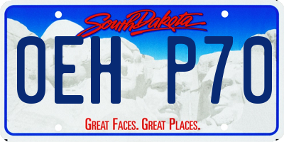 SD license plate 0EHP70