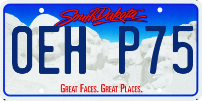 SD license plate 0EHP75