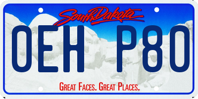 SD license plate 0EHP80