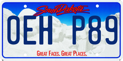 SD license plate 0EHP89