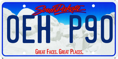 SD license plate 0EHP90