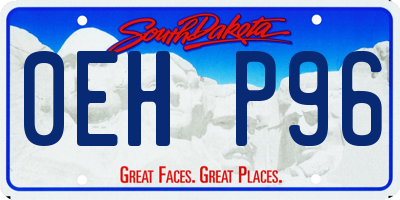 SD license plate 0EHP96