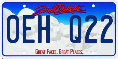 SD license plate 0EHQ22
