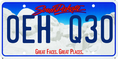SD license plate 0EHQ30