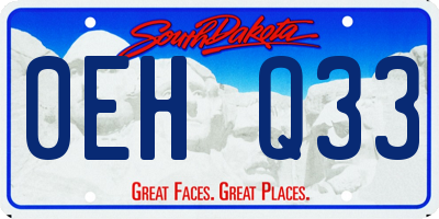 SD license plate 0EHQ33