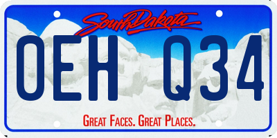 SD license plate 0EHQ34