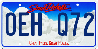 SD license plate 0EHQ72