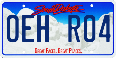 SD license plate 0EHR04