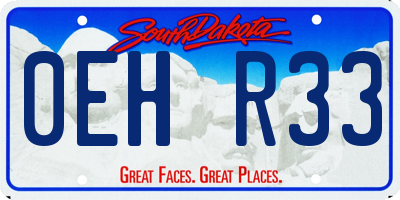 SD license plate 0EHR33