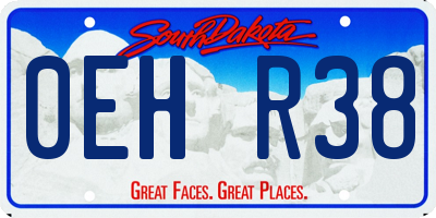 SD license plate 0EHR38