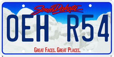 SD license plate 0EHR54