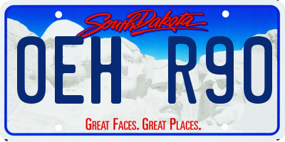 SD license plate 0EHR90