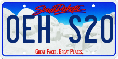 SD license plate 0EHS20