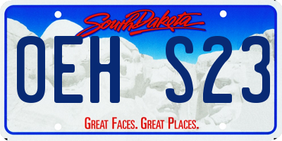 SD license plate 0EHS23