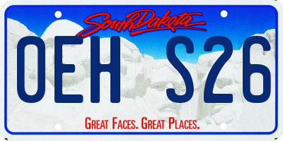 SD license plate 0EHS26
