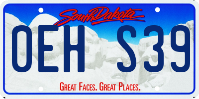 SD license plate 0EHS39
