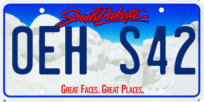 SD license plate 0EHS42