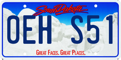 SD license plate 0EHS51