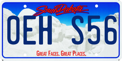 SD license plate 0EHS56