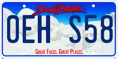 SD license plate 0EHS58