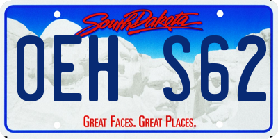 SD license plate 0EHS62