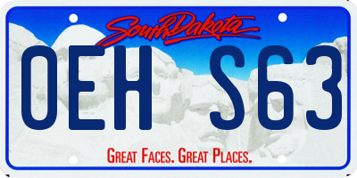 SD license plate 0EHS63
