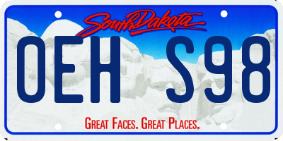 SD license plate 0EHS98
