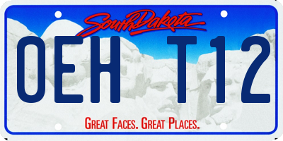SD license plate 0EHT12