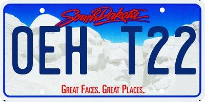 SD license plate 0EHT22