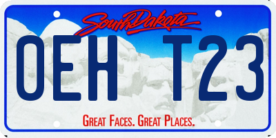 SD license plate 0EHT23