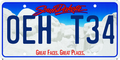 SD license plate 0EHT34