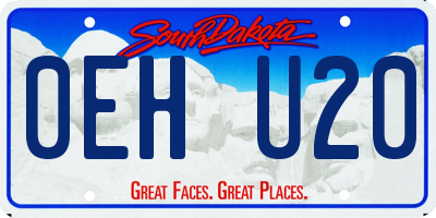 SD license plate 0EHU20