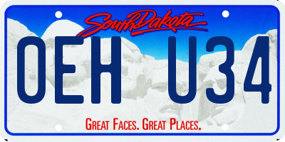 SD license plate 0EHU34