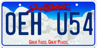 SD license plate 0EHU54