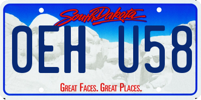 SD license plate 0EHU58